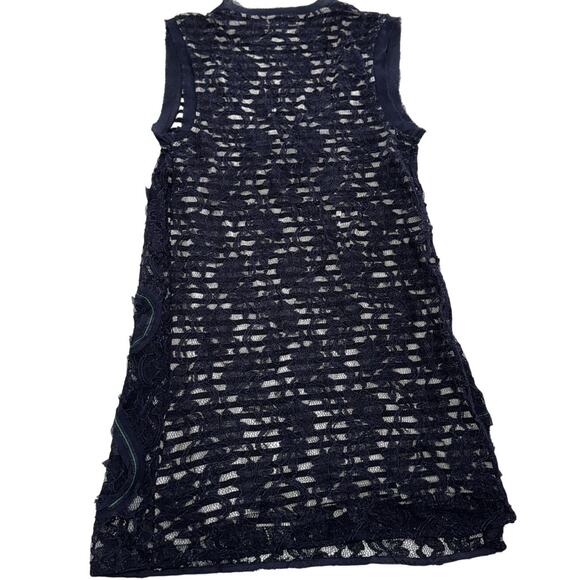 Meadow Rue Dress Womens‎ XS Lace Overlay Striped Lined Boho Anthropologie - Picture 2 of 7